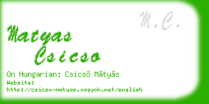 matyas csicso business card