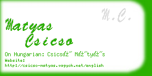 matyas csicso business card